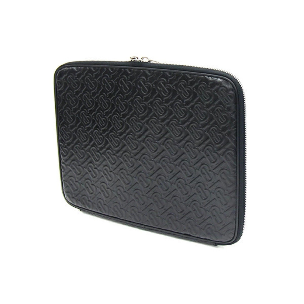 Burberry Monogram Black Bag PC Leather TB Laptop Clutch